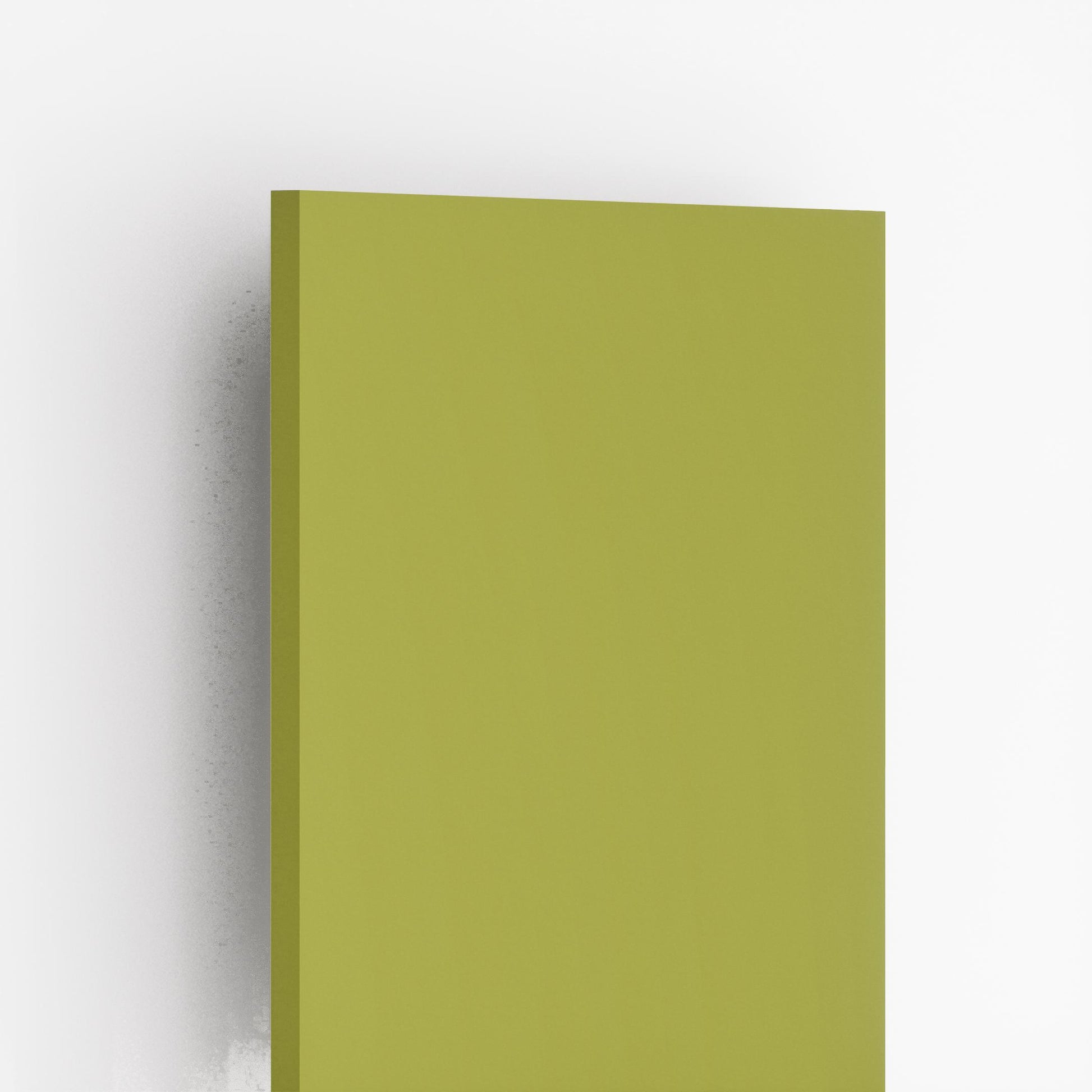 Pista green plain laminate with high gloss finish showing smooth surface and edge detail
