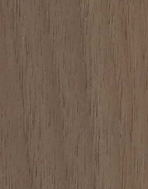 Brown wood grain laminate with suede finish and visible texture, displaying a natural wood pattern and subtle sheen.