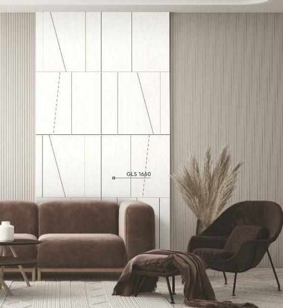 Ivory White Marble & Stone Laminate 8x4 ft High Gloss 0.8 mm - 1660 GLS