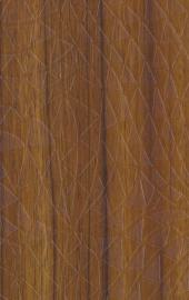 Brown wood laminate with textured wood grain pattern and diamond overlay design, showing knots and natural wood appearance.