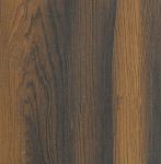 Brown wood grain laminate with suede finish, visible texture and grain pattern, dark and light brown tones.