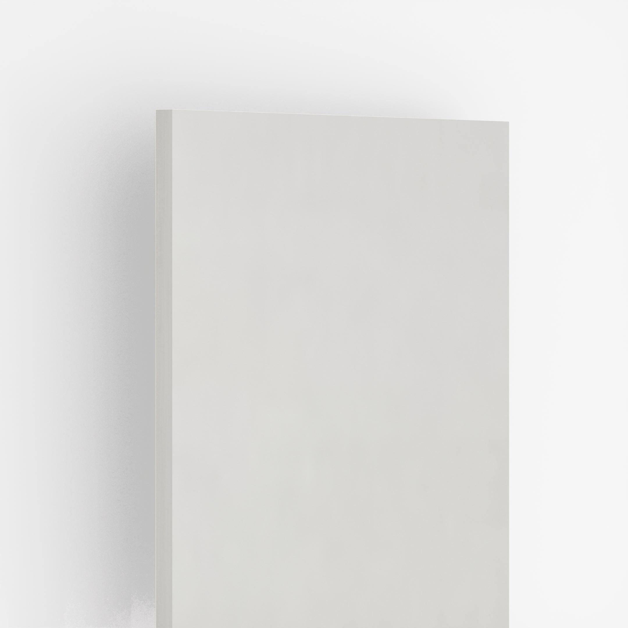White plain laminate with textured finish, showing subtle texture and edge detail on a white background.