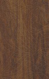 Brown wood grain laminate with textured finish and cracked pattern, showing wood-like appearance and subtle sheen.