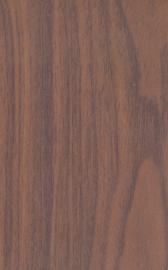 Brown wood grain laminate with suede finish, visible texture and grain pattern, wood appearance interior material.