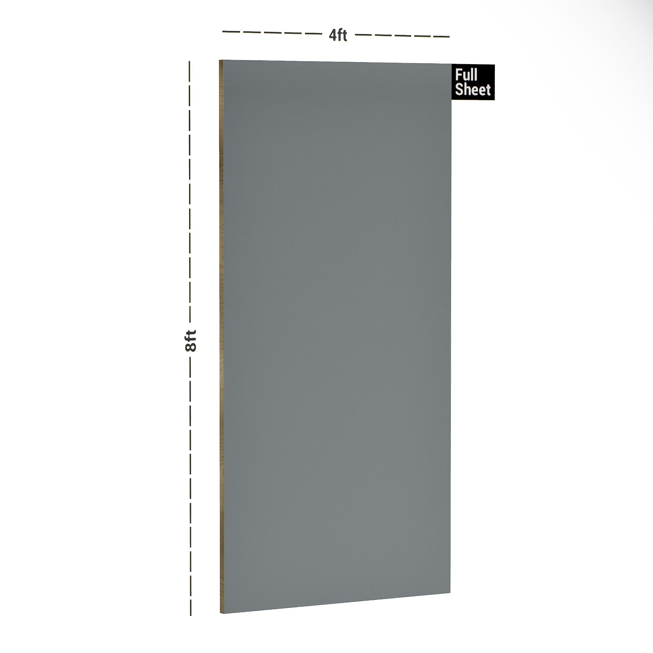 Smoke Grey Plain Laminate 8x4 ft High Gloss 1 mm - 169 HG
