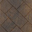 Brown wood laminate with textured finish and herringbone pattern, showing wood grain details and diagonal planks arrangement.