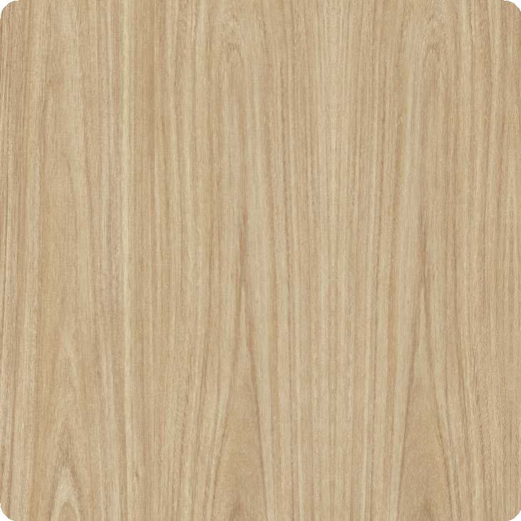 Brown wood laminate with suede finish and wood grain texture, showing vertical lines and subtle sheen, a decorative laminate