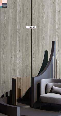 Grey Pine Wood Laminate 8x4 ft High Gloss 0.8 mm - 1734 HG