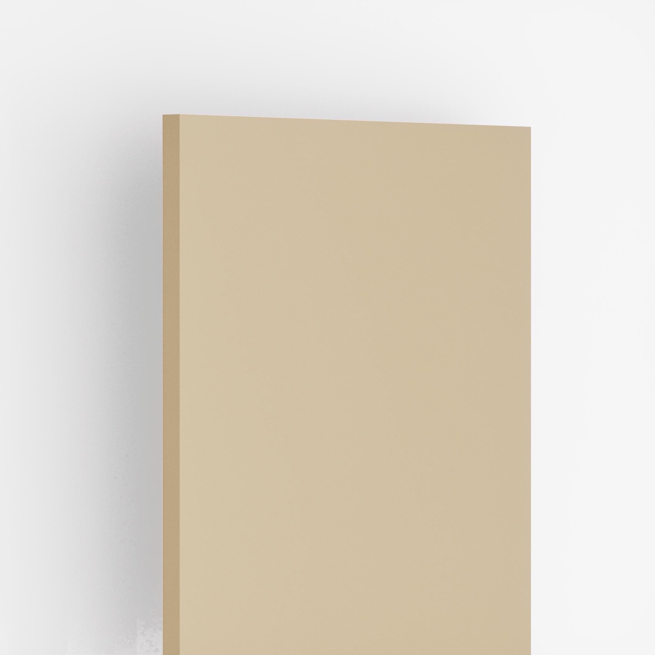 Golden yellow plain laminate with suede finish showing smooth texture and edge view