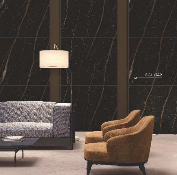Marine Black Marble & Stone Laminate 8x4 ft High Gloss 0.8 mm - 1749 SGL
