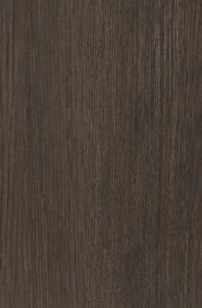 Brown wood grain laminate with textured finish and vertical wood pattern