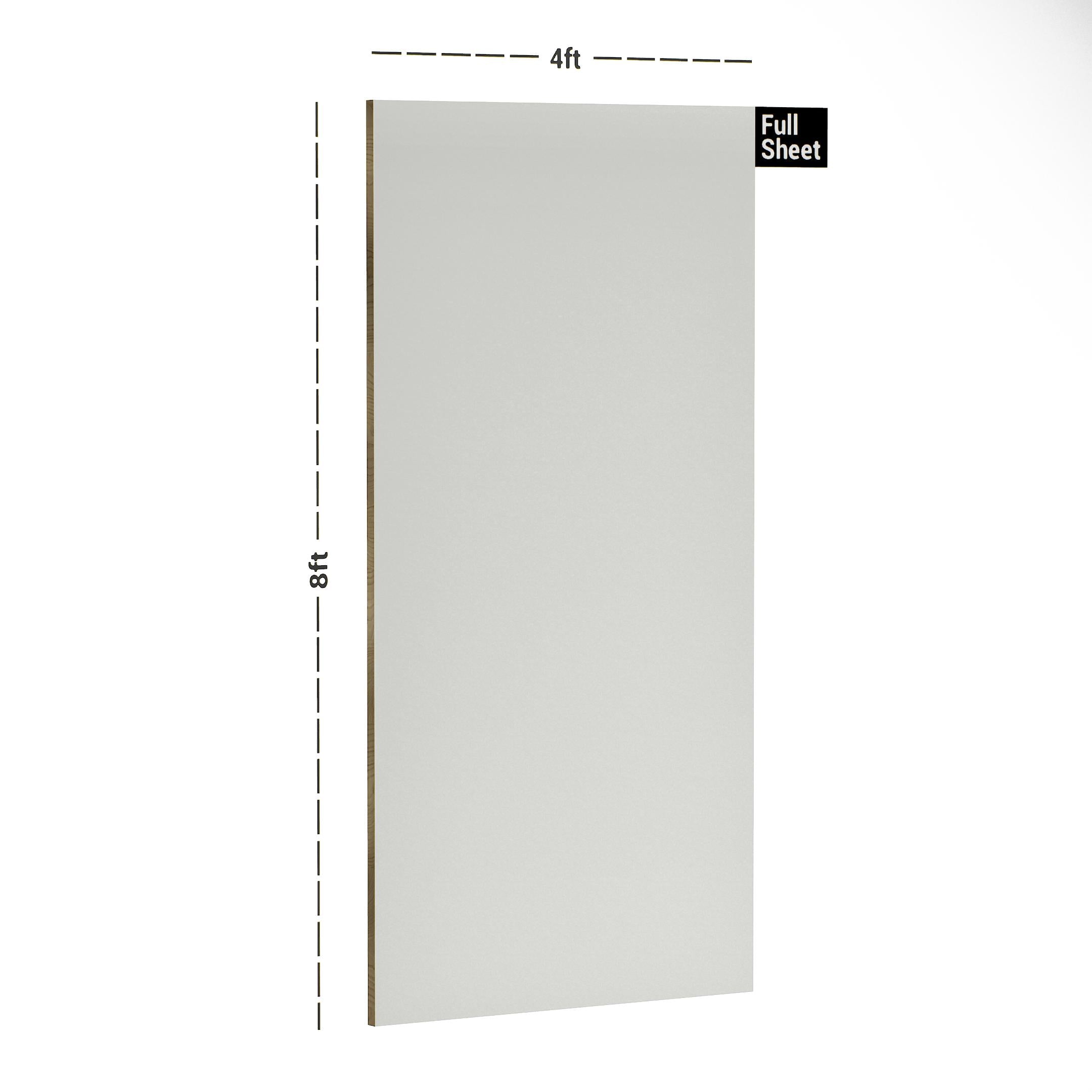 Smoke White Plain Laminate 8x4 ft High Gloss 0.8 mm - 175 MG