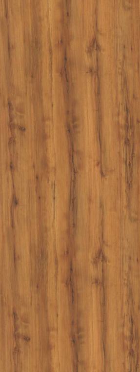 Brown wood grain laminate with textured finish and dark streaks, showing natural wood pattern and knots.
