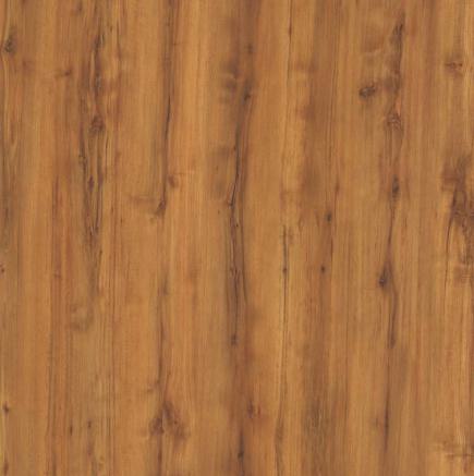 Brown wood grain laminate with textured finish and vertical wood pattern, showing natural knots and grain details