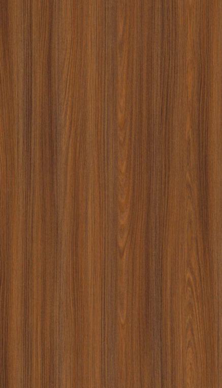 Brown wood grain laminate with textured finish and vertical wood pattern