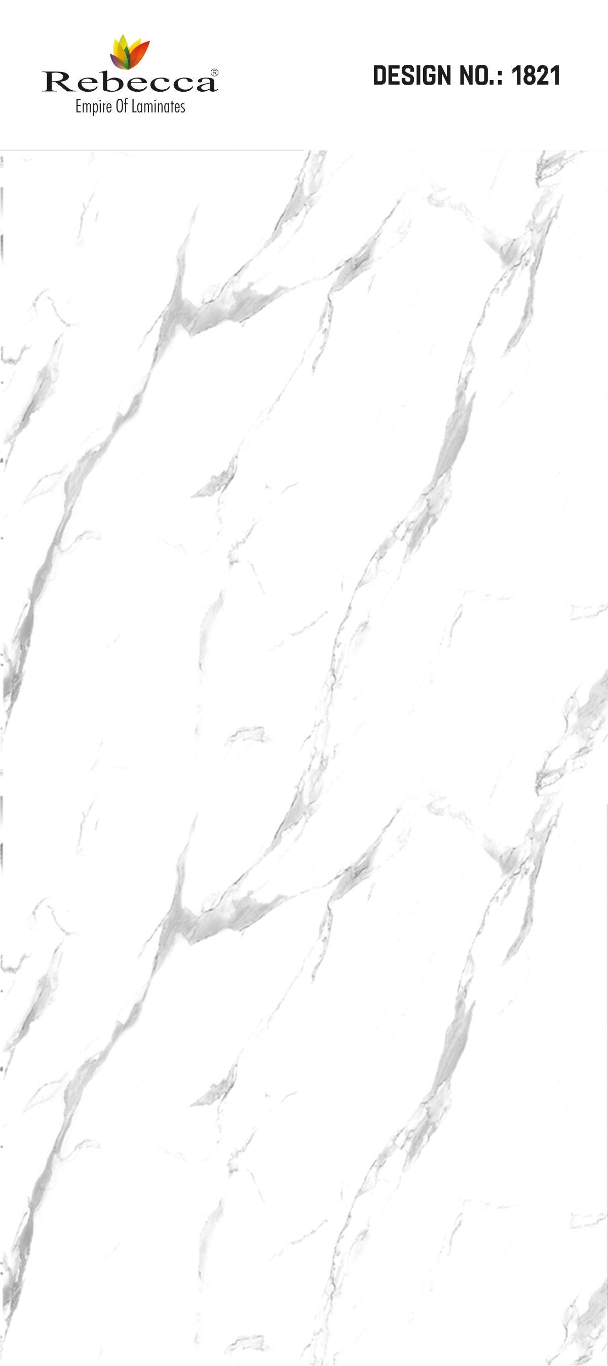 Carrara Marbelly Marble & Stone Laminate 8x4 ft High Gloss 1 mm - 1821 HG