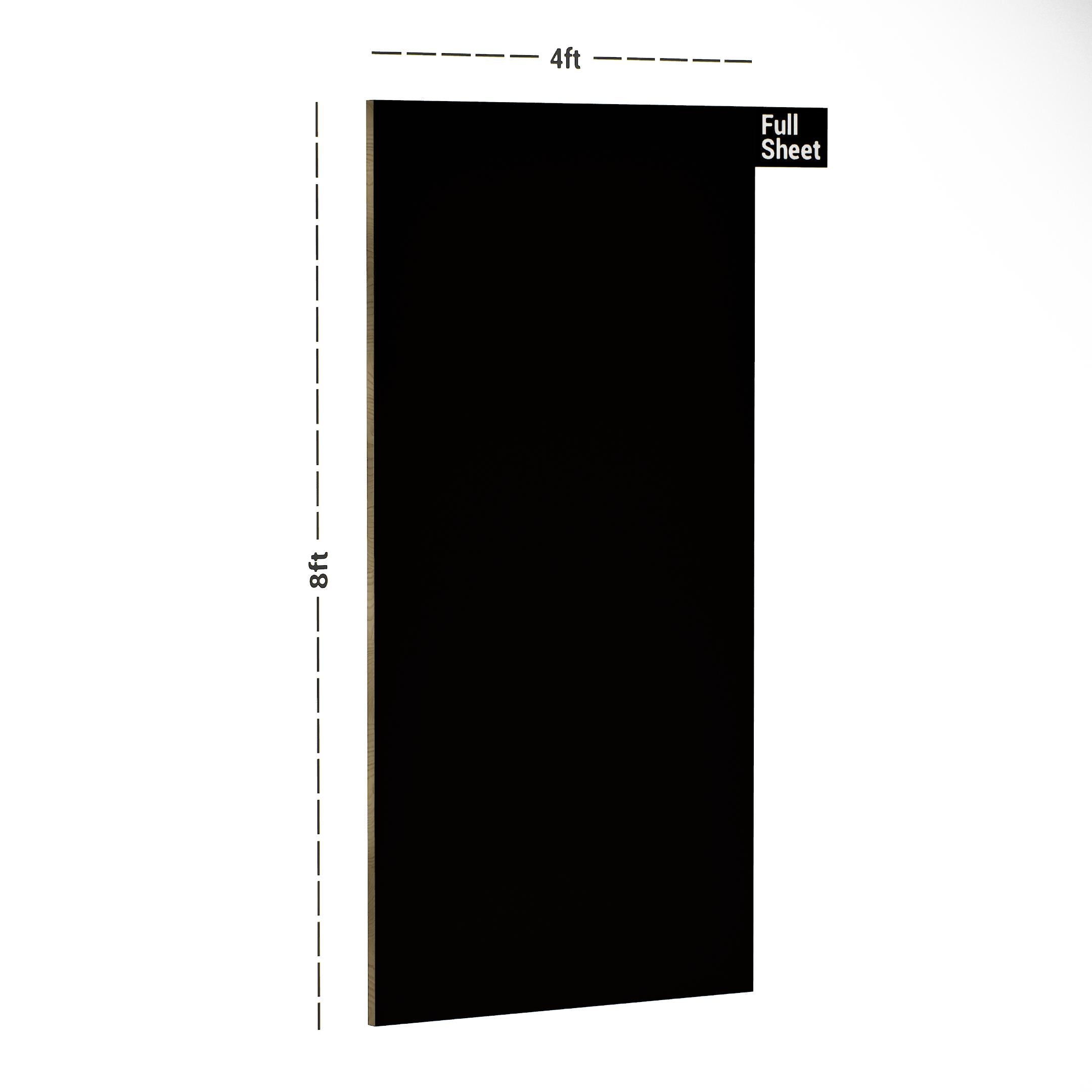 Black Plain Laminate 8x4 ft High Gloss 1 mm - 190 HG