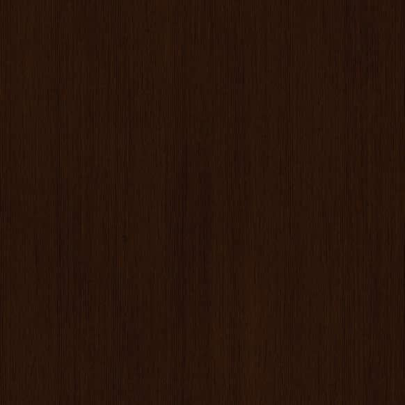 Dark brown wood grain laminate with suede finish and vertical texture pattern.