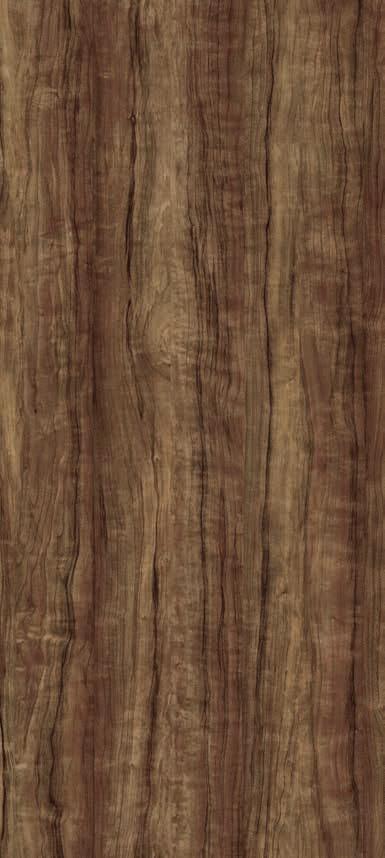 Brown wood grain laminate with suede finish and vertical wood texture pattern.