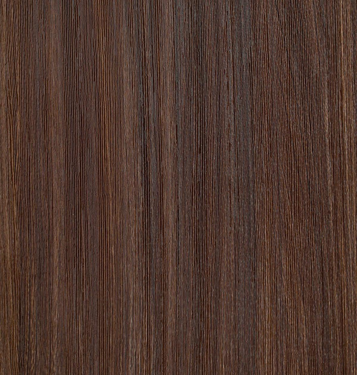 Brown wood grain laminate with textured finish and vertical grain pattern.