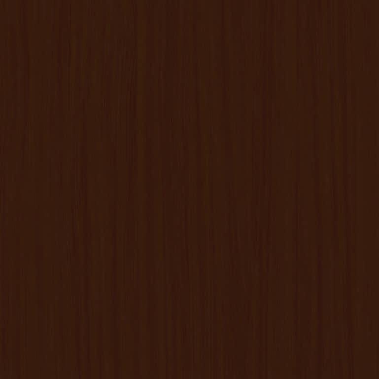 Brown wood grain laminate with textured finish and vertical grain pattern, showing subtle wood texture and dark brown color