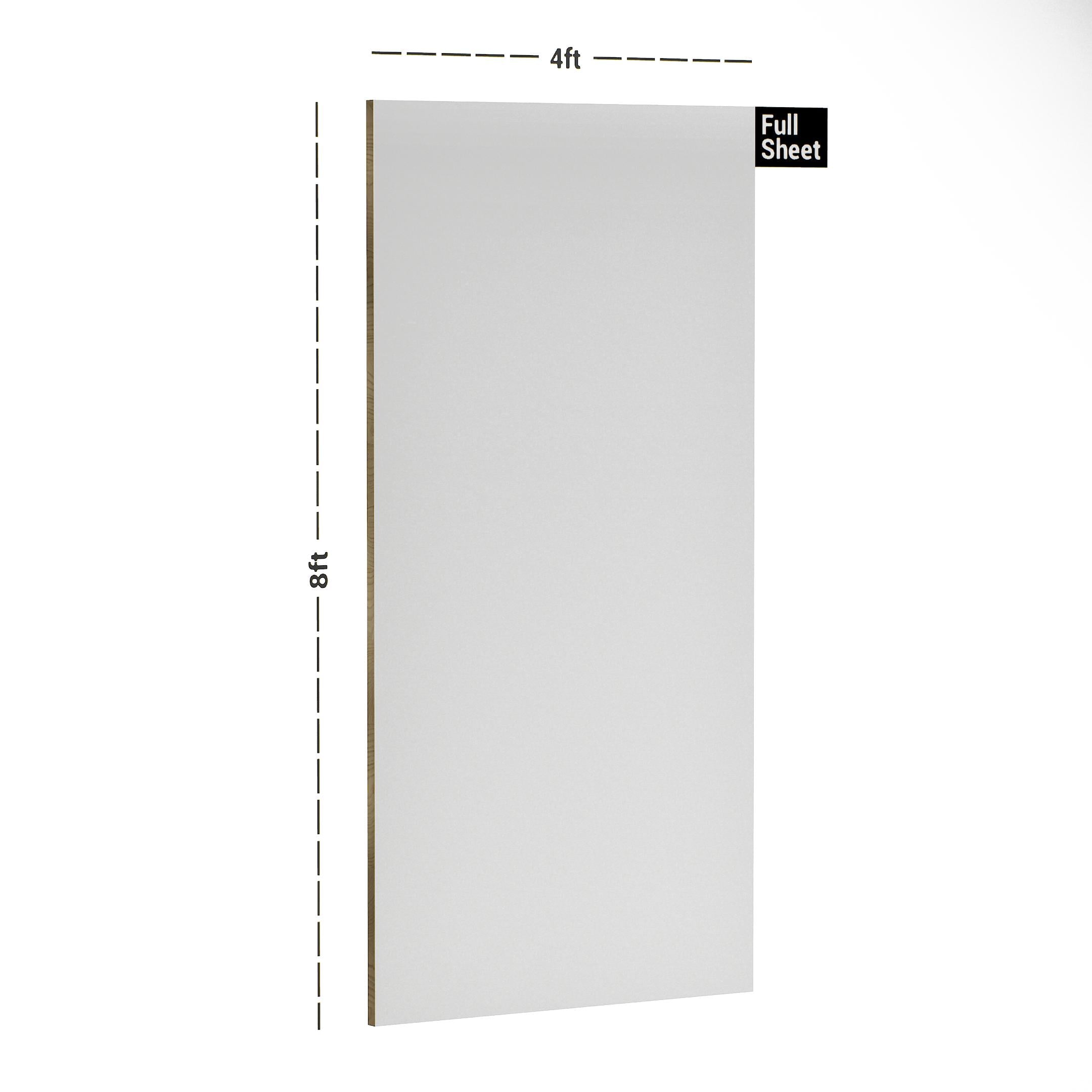Natural White CC Plain Laminate 8x4 ft High Gloss 1 mm - 201 A12