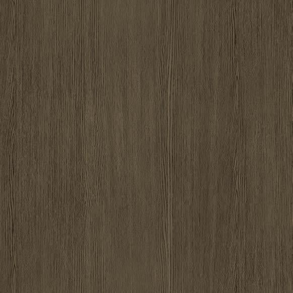 Brown wood grain laminate with textured finish and vertical wood pattern.