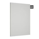 White plain laminate sheet with matte finish and visible edge thickness, labeled A4.
