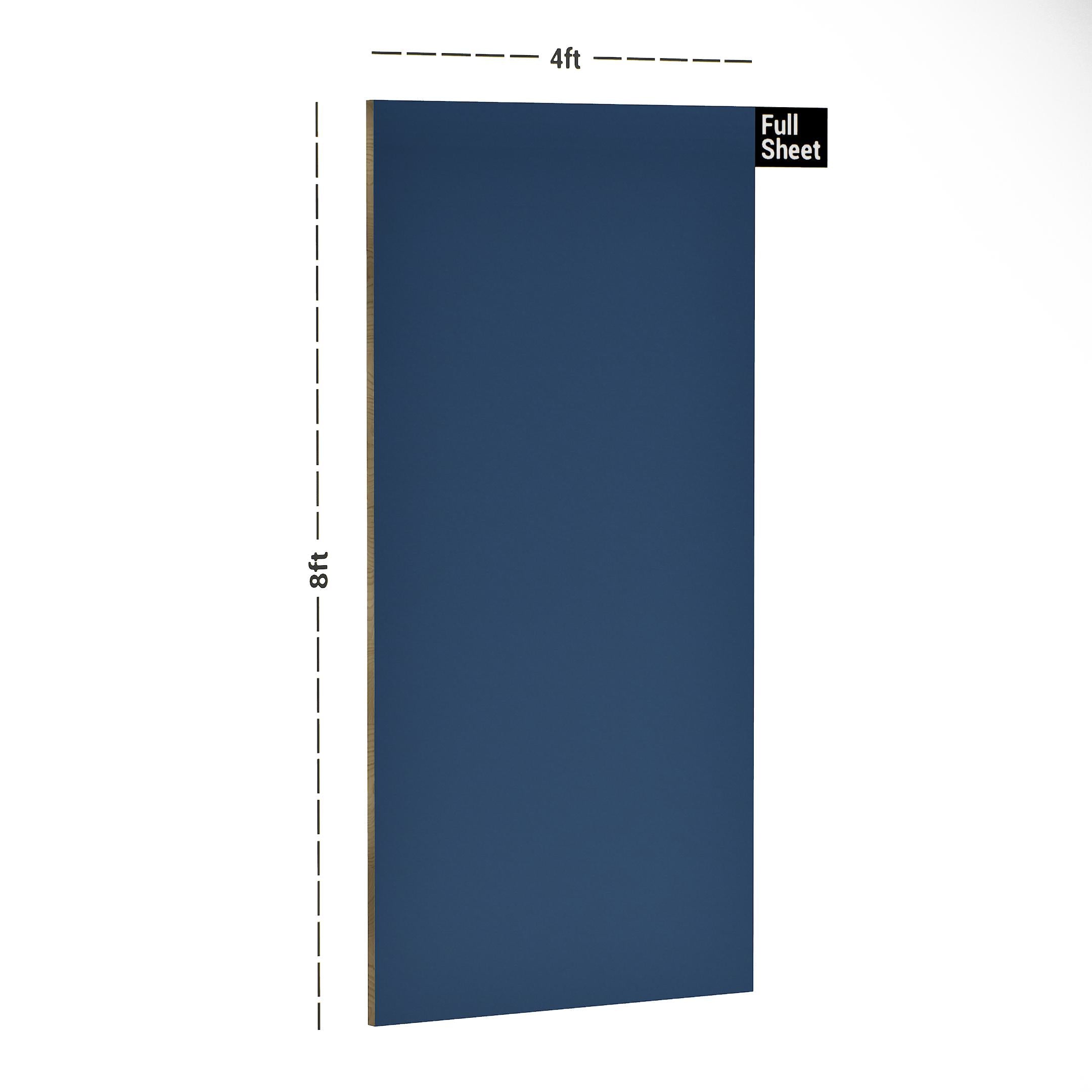 Plush Blue Plain Laminate 8x4 ft High Gloss 1.3 mm - 2067 TM