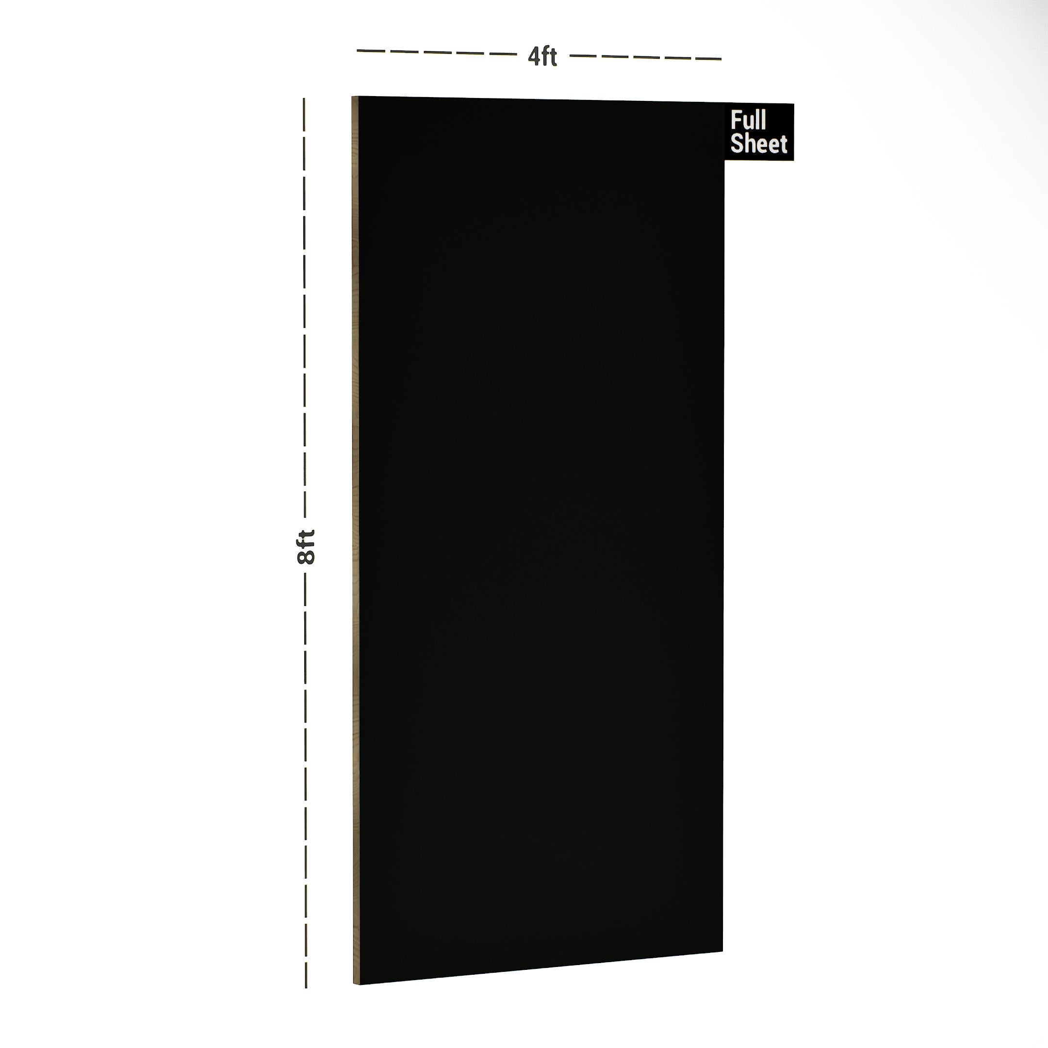 Black Plain Laminate 8x4 ft Suede 0.8 mm - 21066 SF