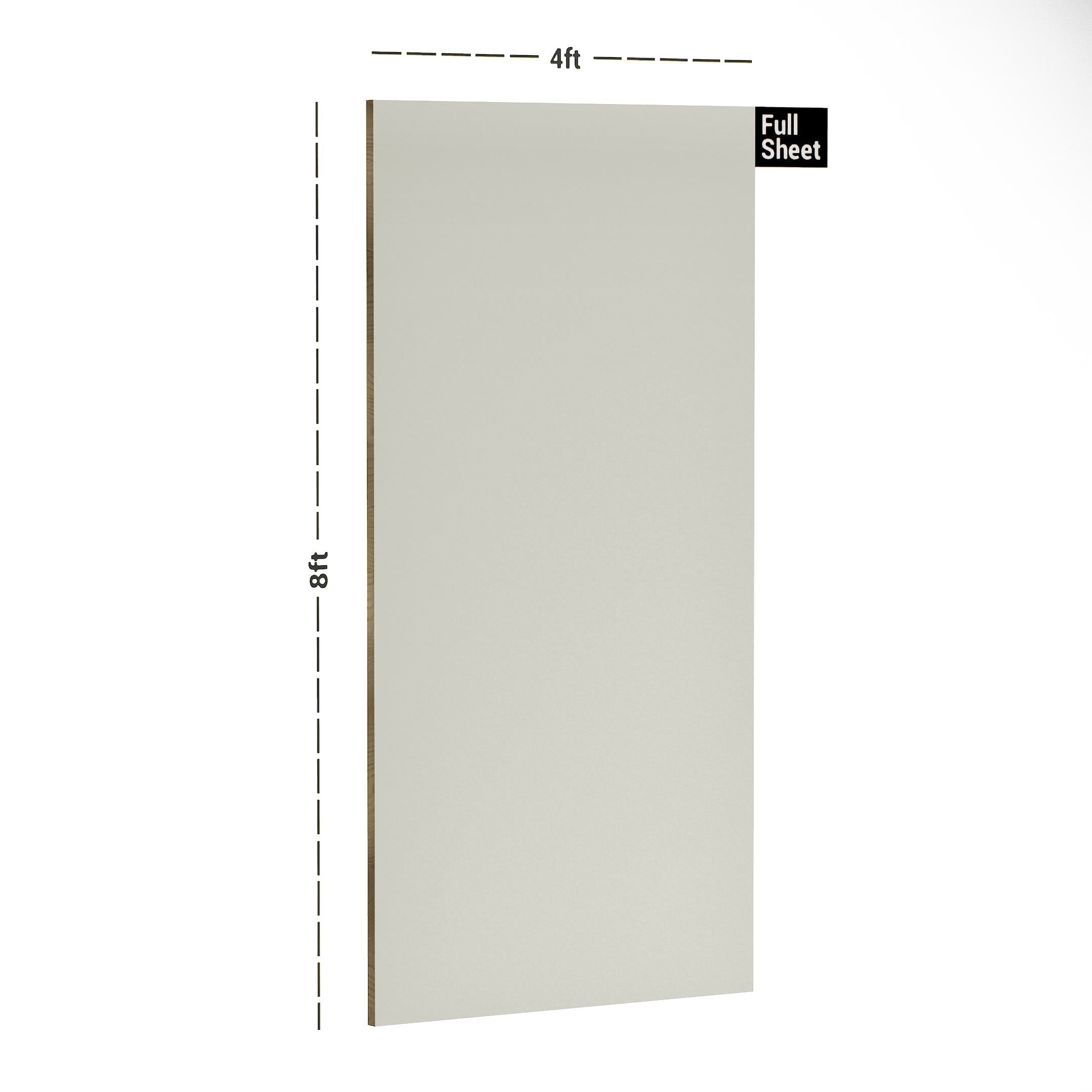 Lime yellow plain laminate sheet with suede finish, 8x4 ft size, showing dimensions and full sheet label.