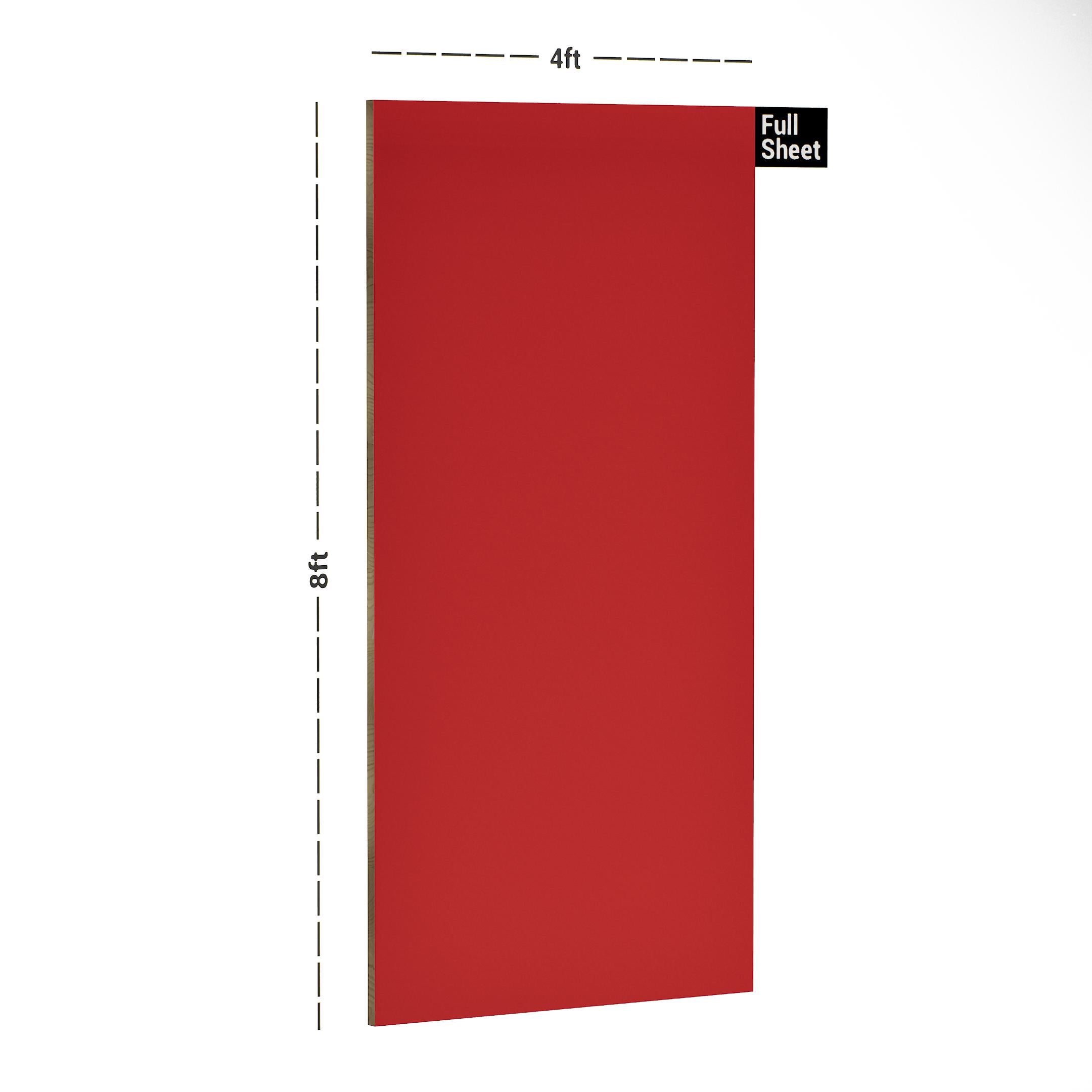 Signal Red Plain Laminate 8x4 ft High Gloss 1 mm - 215 A12