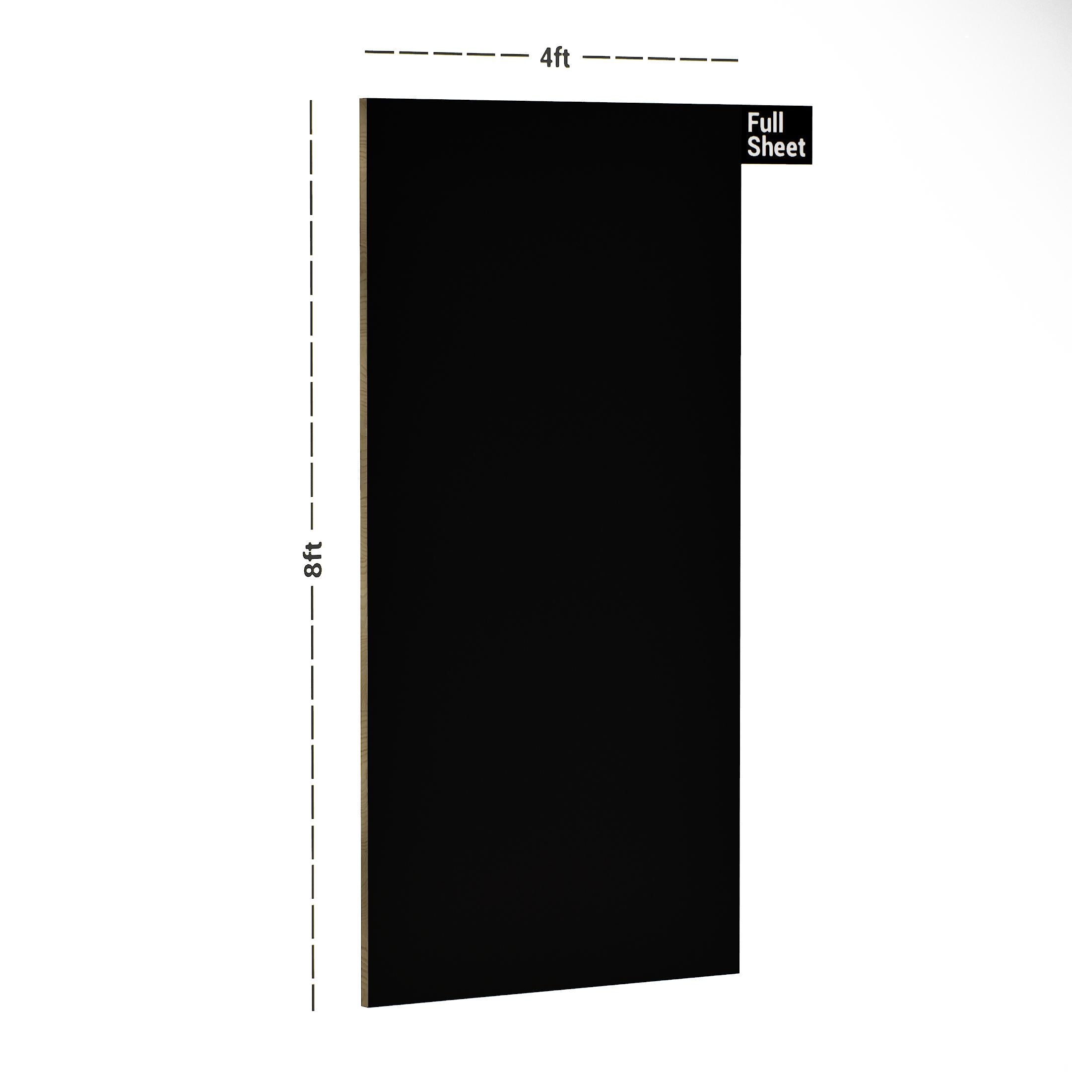 Black Plain Laminate 8x4 ft High Gloss 1 mm - 216 A12