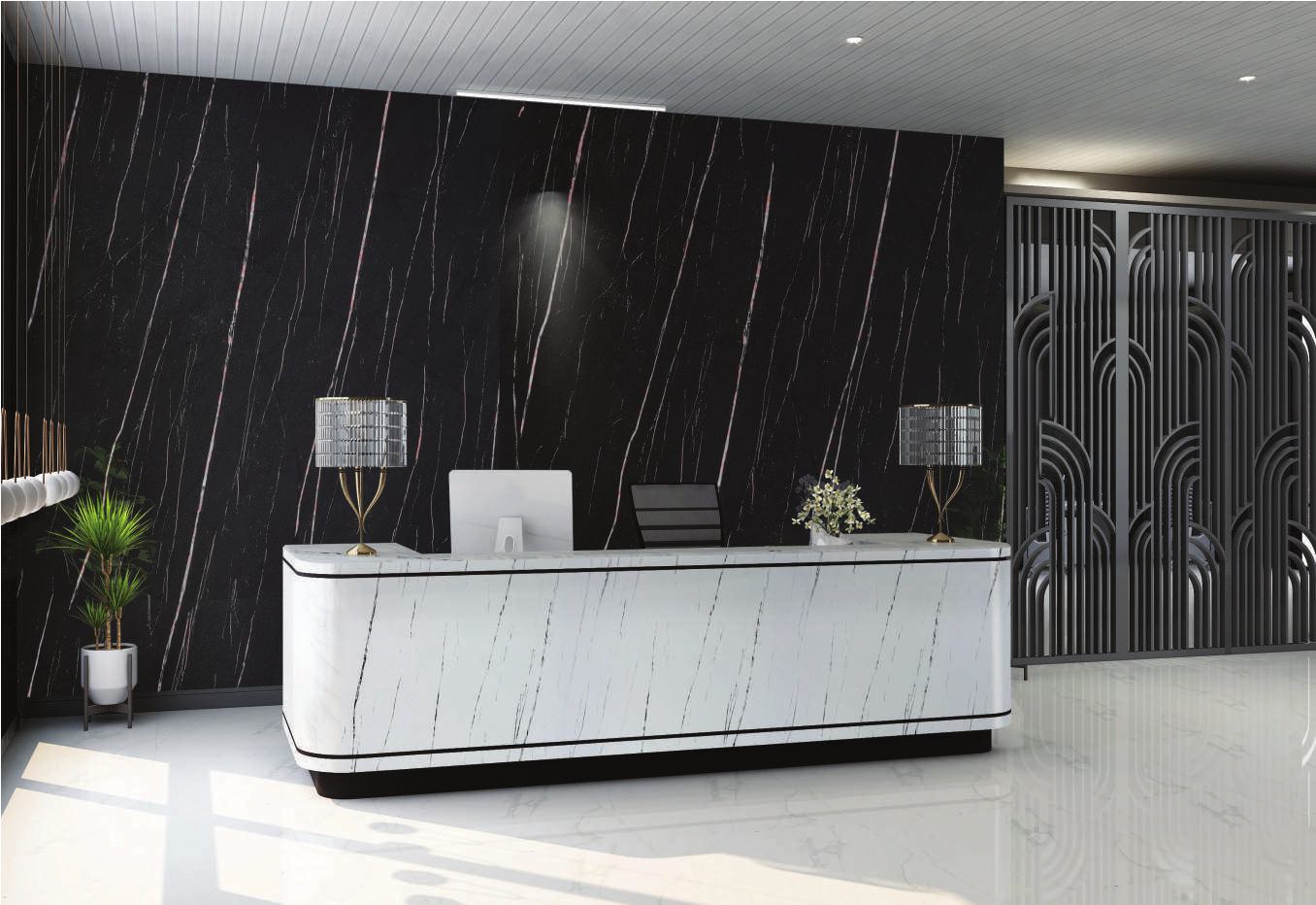Vesta Marble & Stone Laminate 8x4 ft Texture 1.25 mm - 2220 Black