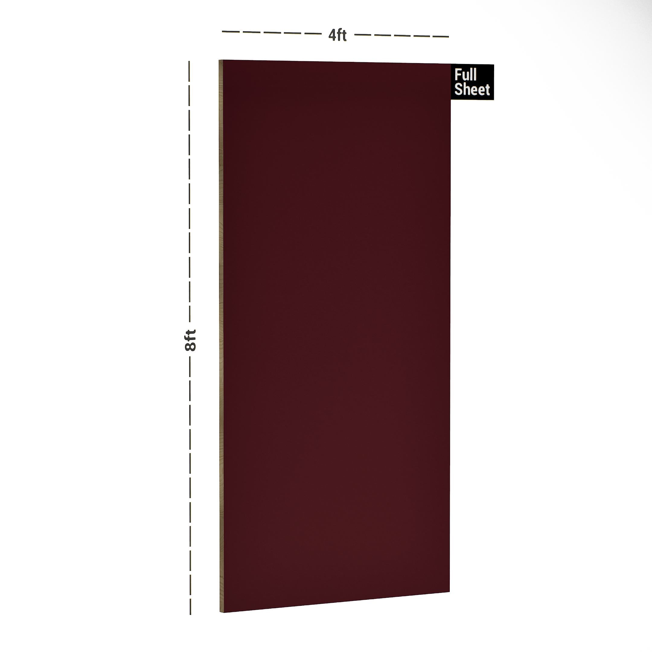 Deep Red CC Plain Laminate 8x4 ft High Gloss 1 mm - 226 A12