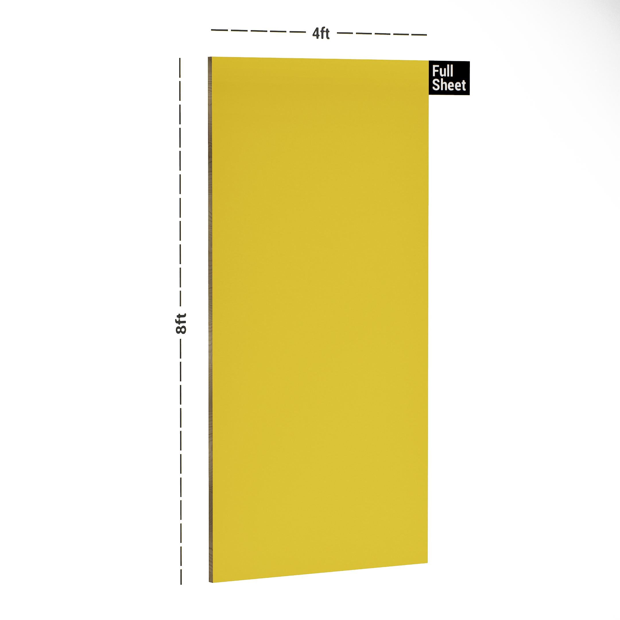 Yellow Plain Laminate 8x4 ft High Gloss 1 mm - 239 A12