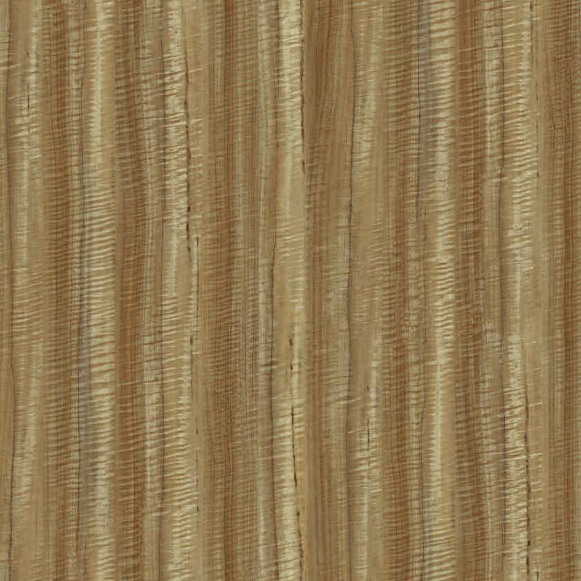 Brown wood grain laminate with textured finish and vertical striations, showing natural wood pattern and subtle sheen.