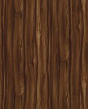 Brown wood grain laminate with textured finish and vertical wood pattern, showing natural wood appearance and slight sheen.