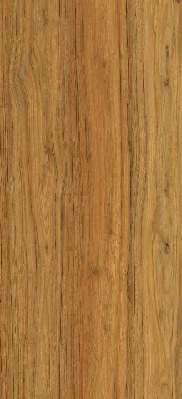 Brown wood grain laminate with textured finish and vertical wood pattern, showing natural knots and grain details.