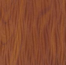Brown wood grain laminate with textured finish and natural burl pattern, showing wood-like texture and grain details.