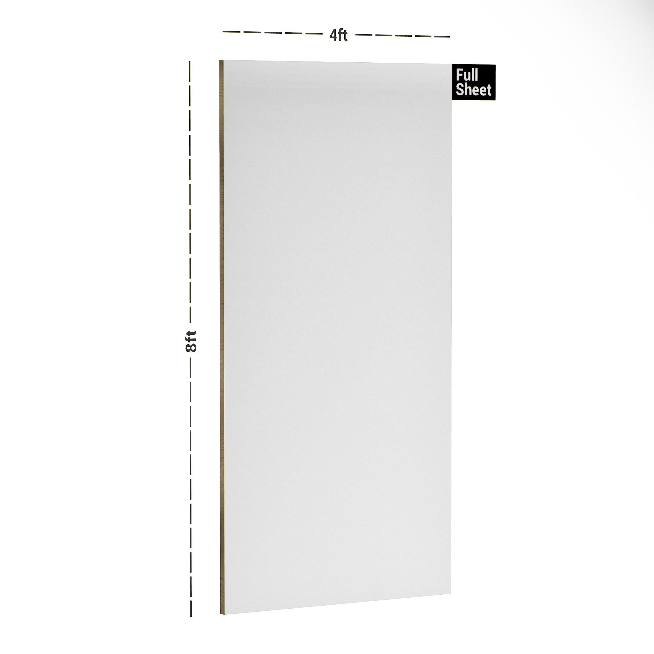 White Plain Laminate 8x4 ft High Gloss 1 mm - 246 A12