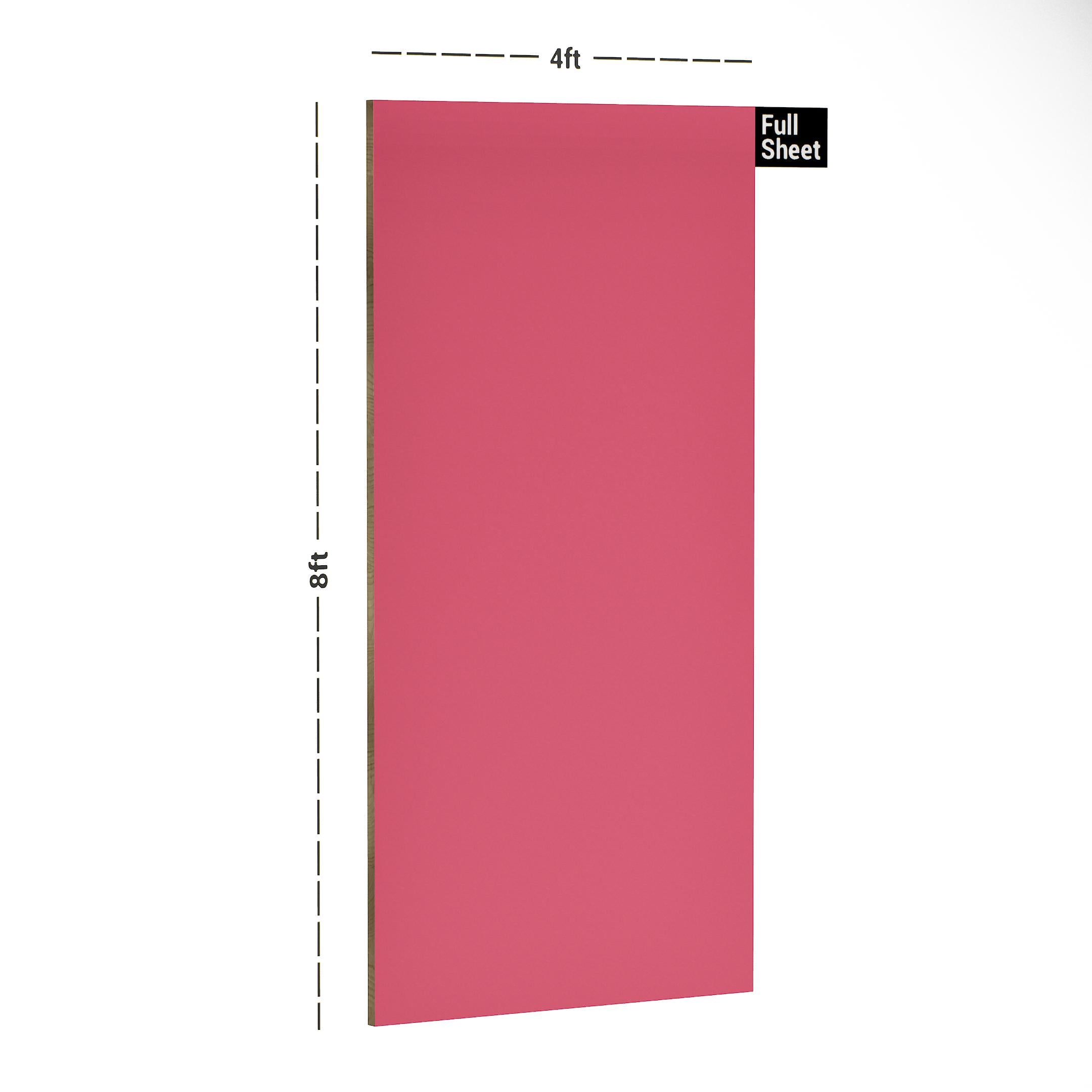 Fluorescent Pink Plain Laminate 8x4 ft Suede 1 mm - 256 SF