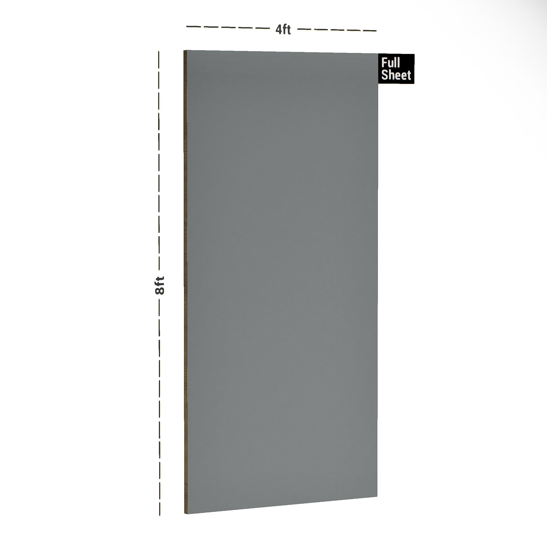 Titan Grey Plain Laminate 8x4 ft High Gloss 1 mm - 261 A12