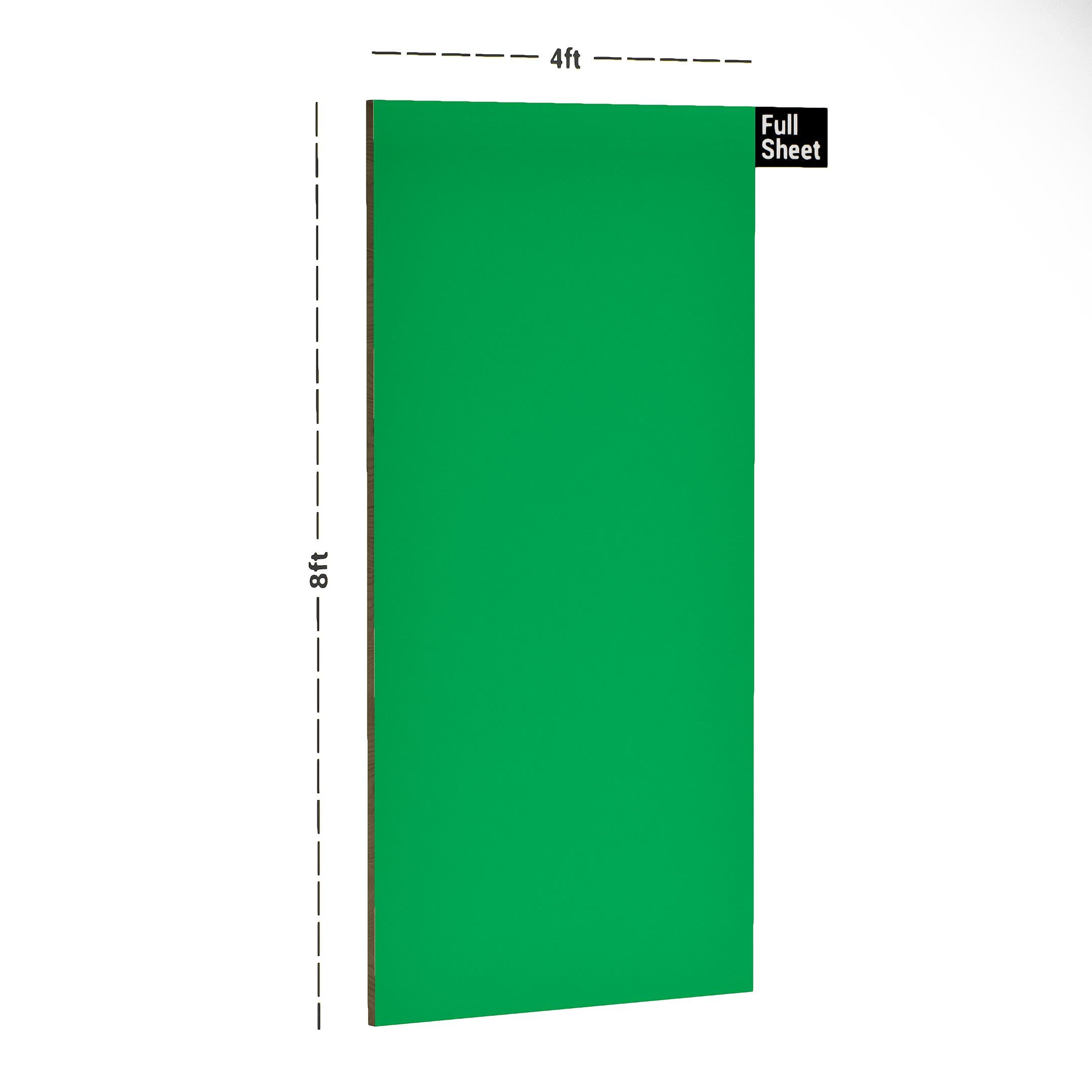 F Green Plain Laminate 8x4 ft High Gloss 1 mm - 264 A12