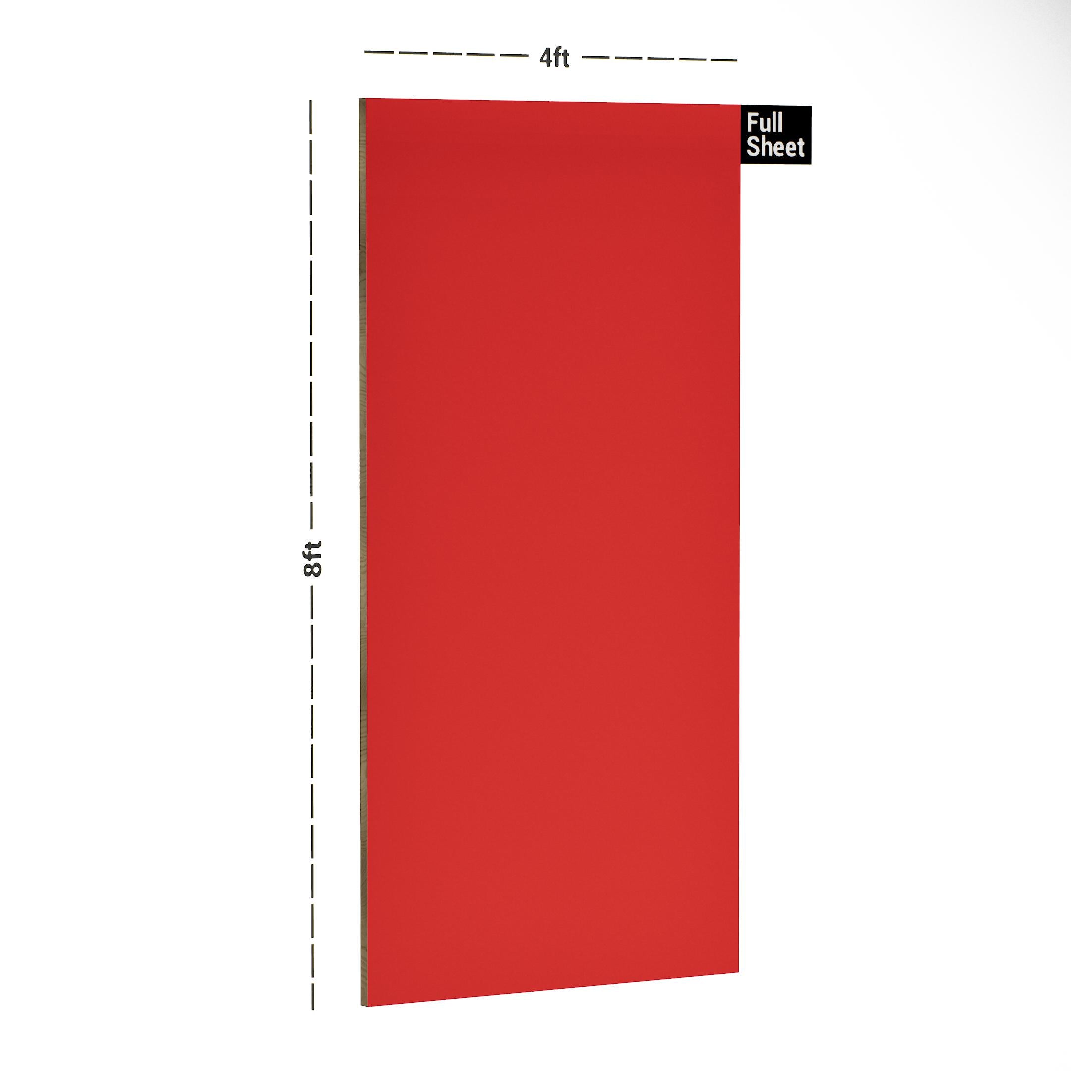 Tomato Red Plain Laminate 8x4 ft High Gloss 1 mm - 265 A12