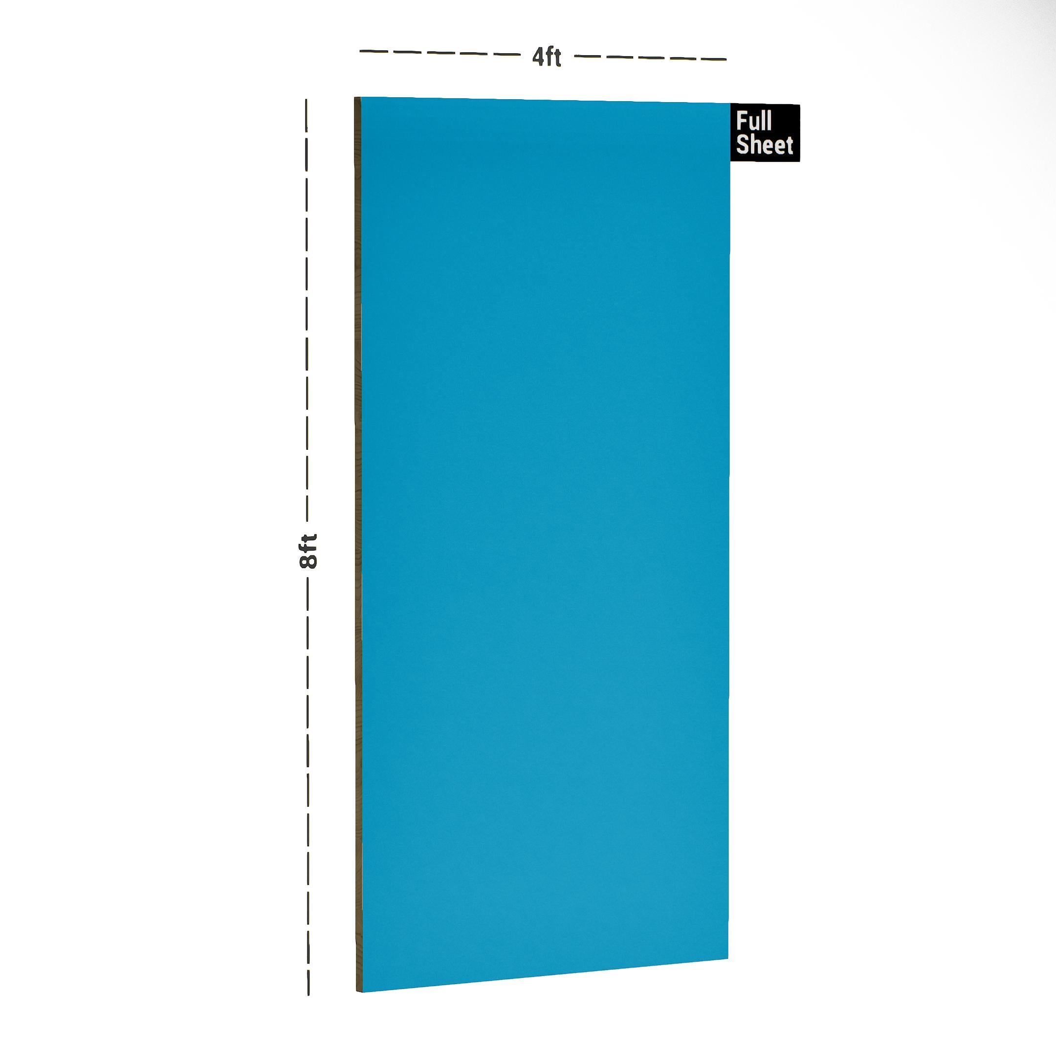 Aqua Blue Plain Laminate 8x4 ft Suede 1 mm - 266 SF
