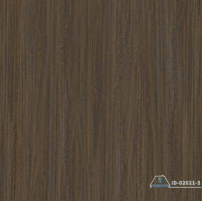 Brown wood laminate with textured finish and vertical wood grain pattern, showing subtle variations in tone and texture.