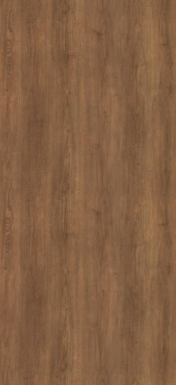 Brown wood grain laminate with textured finish and vertical grain pattern, showing natural wood appearance and subtle