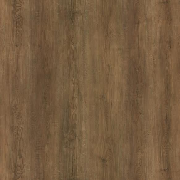 Brown wood grain laminate with textured finish and visible wood pattern and grain details