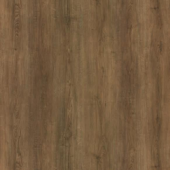 Brown wood grain laminate with textured finish and visible wood pattern and vertical grain direction